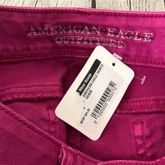 American Eagle Hot Pink Denim Jean Shorts Size 00 - Picture 9 of 10